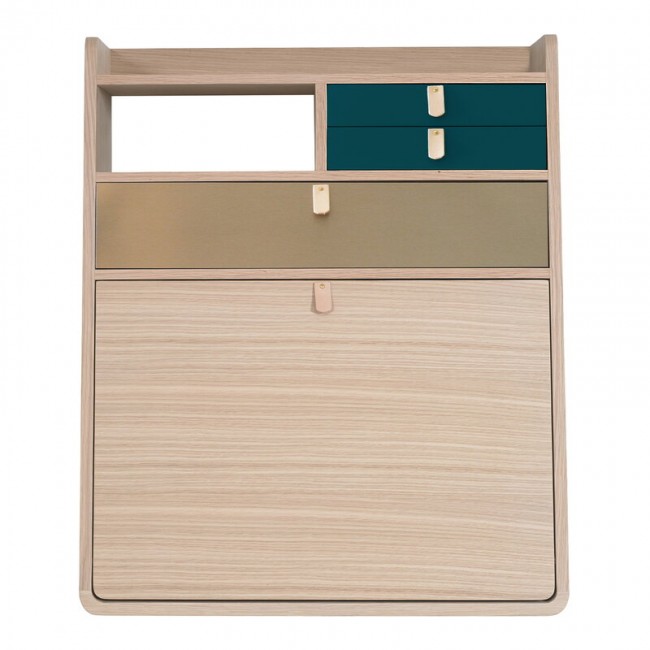 HARTOE 할토 Gaston wall desk 60 cm oak - 브라스 페트롤 블루 HO12010722586