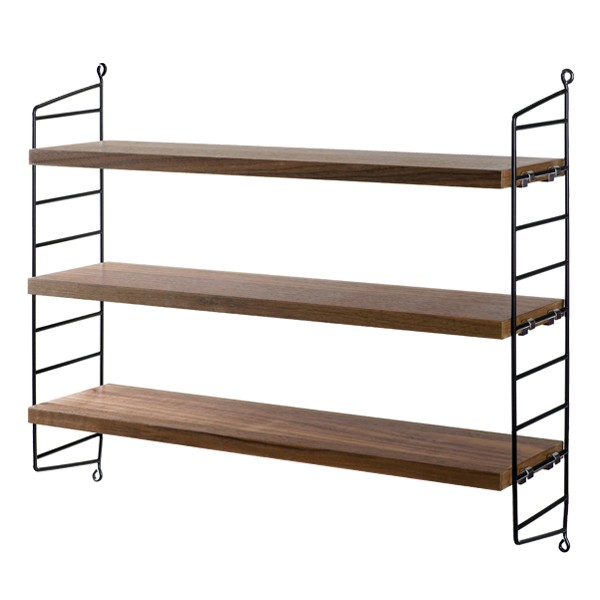STRING FURNITURE 스트링 Pocket shelf WALNUT-블랙 AK211150