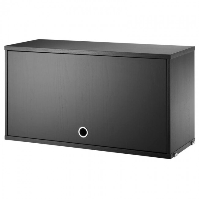 STRING FURNITURE 스트링 cabinet with flip door 78 x 30 cm 블랙 stained ash AK-CF7830-03-1