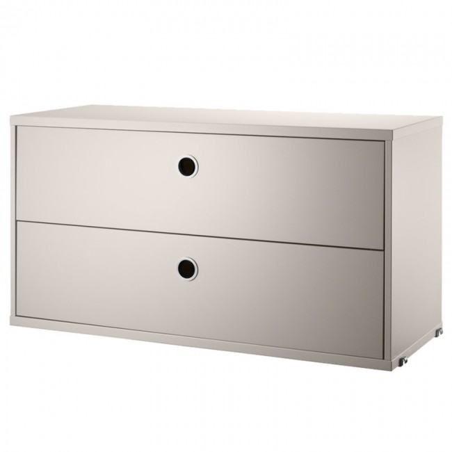 STRING FURNITURE 스트링 chest with 2 drawers 78 x 30 cm beige AK211437