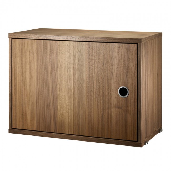 STRING FURNITURE 스트링 cabinet with swing door 58 x 30 cm walnut AK211656