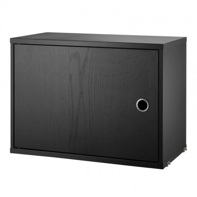 STRING FURNITURE 스트링 cabinet with swing door 58 x 30 cm 블랙 stained ash AK211653