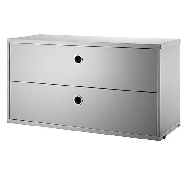 STRING FURNITURE 스트링 chest with 2 drawers 78 x 30 cm grey AK211178