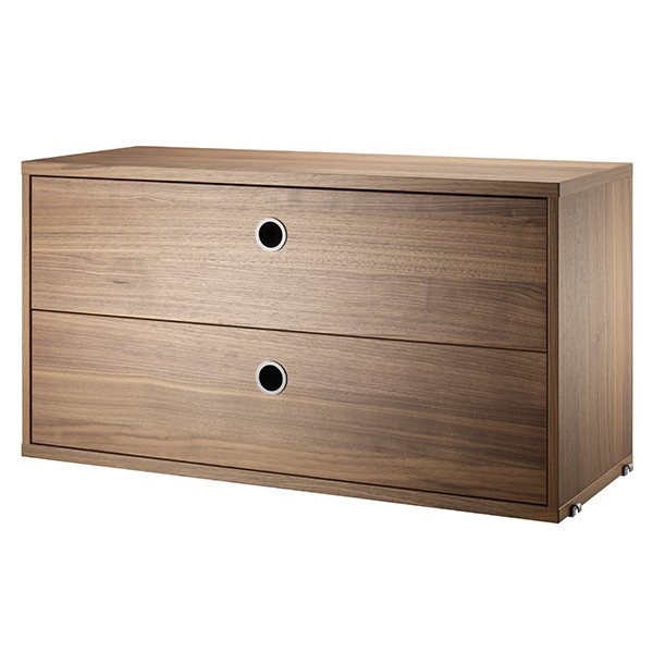 STRING FURNITURE 스트링 chest with 2 drawers 78 x 30 cm walnut AK211170
