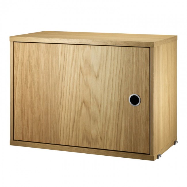 STRING FURNITURE 스트링 cabinet with swing door 58 x 30 cm oak AK211655