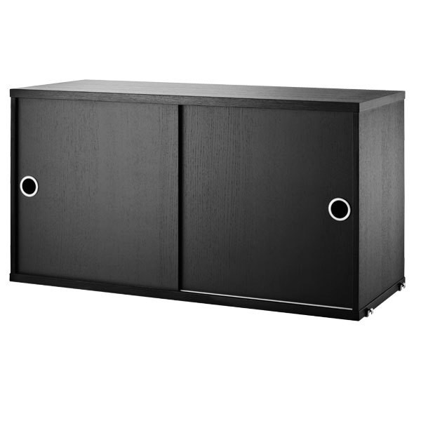 STRING FURNITURE 스트링 cabinet 78 x 30 cm 블랙 stained ash AK211274