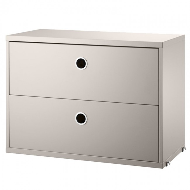 STRING FURNITURE 스트링 chest with 2 drawers 58 x 30 cm beige AK211436