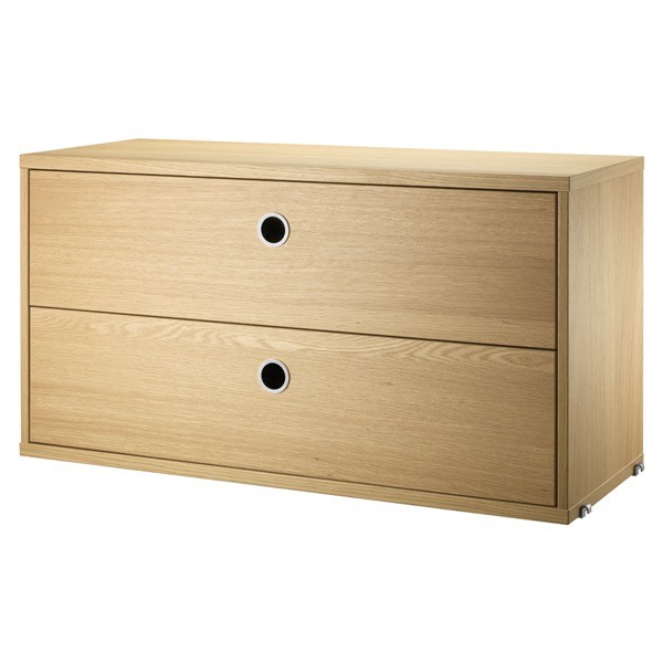 STRING FURNITURE 스트링 chest with 2 drawers 78 x 30 cm oak AK211177
