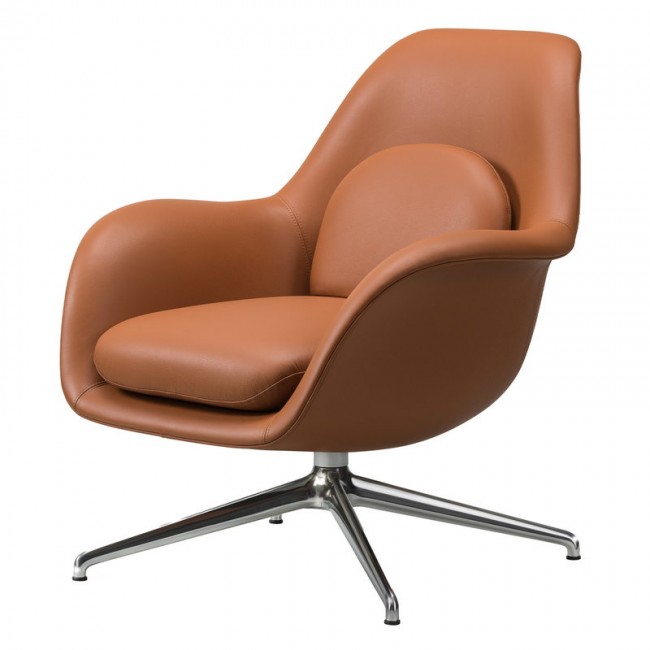 FREDERICIA 프레데리시아 Swoon Lounge Petit swivel base 크롬 - Omni 307 FRE1776-CH-OM307
