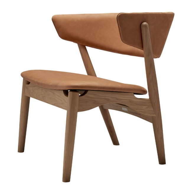 Sibast No 7 Lounge 의자 fully upholstered 화이트 래커 oak - cogn SBNO7LC-WLO-21000