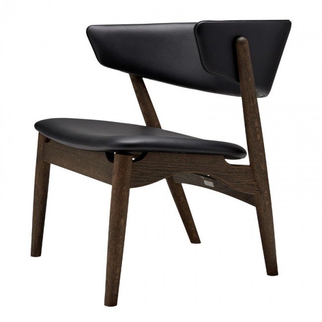Sibast No 7 Lounge 의자 fully upholstered 다크 oiled oak - 블랙 lea SBNO7LC-DOO-NV0500S