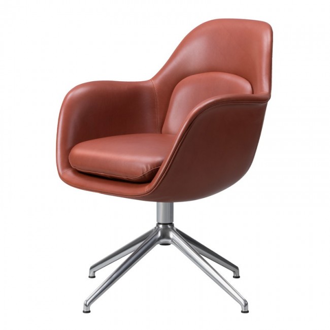 FREDERICIA 프레데리시아 Swoon 의자 swivel base 크롬 - Omni 293 FRE1779-CH-OM293
