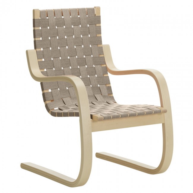 ARTEK 알토 암체어 팔걸이 의자 406 birch - 네츄럴/블랙 webbing Artek Aalto armchair 406  birch - natural/black webbing 03896