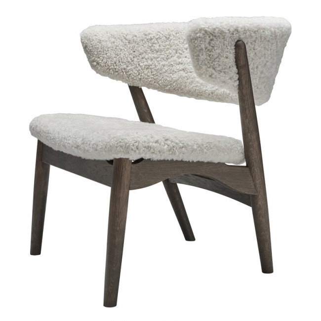 Sibast No 7 Lounge 의자 fully upholstered 다크 oiled oak - sheepskin SBNO7LC-DOO-MOONLIGHT