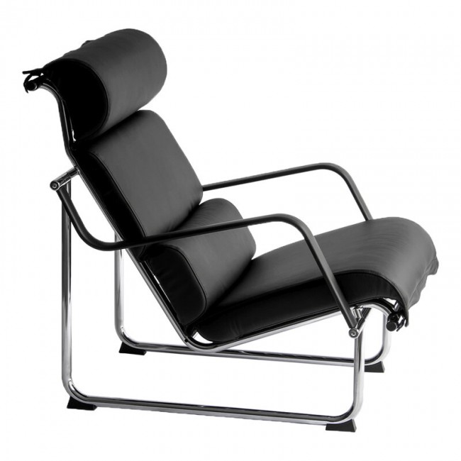 Yrjoe Kukkapuro Remmi lounge 의자 크롬 - 블랙 leather MOD-37YRKUREKRNMU