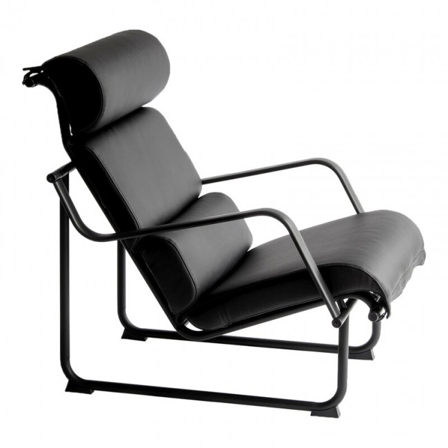 Yrjoe Kukkapuro Remmi lounge 의자 블랙 - leather MOD-37YRKUREMUNMU