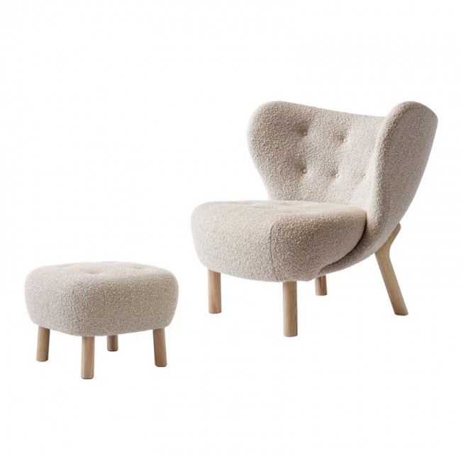 &TRADITION 앤트레디션 Little Petra lounge 의자 and pouf Karakorum 003 - w. oiled oak TR69112912