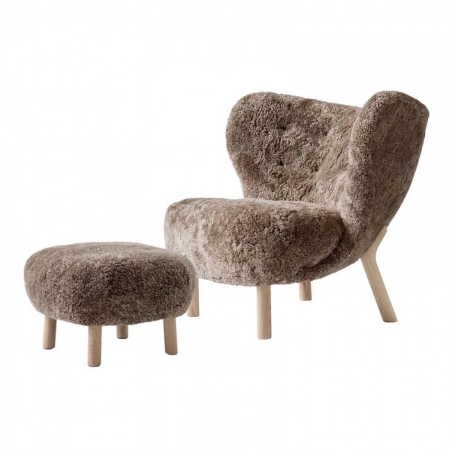 &TRADITION 앤트레디션 Little Petra lounge 의자 and pouf Sahara - 화이트 oiled oak TR69112916