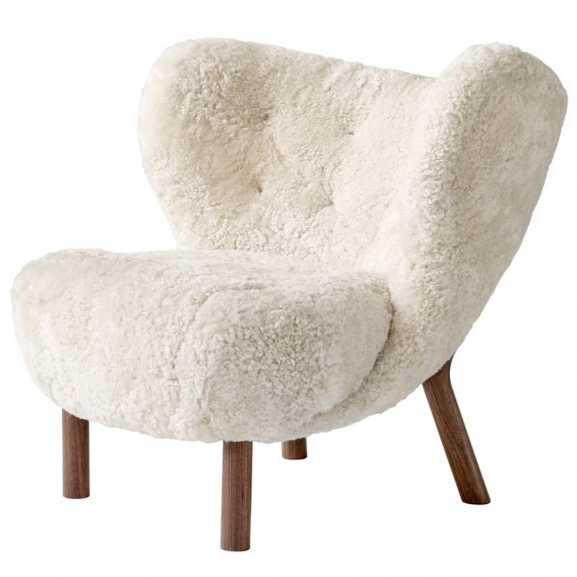 &TRADITION 앤트레디션 Little Petra lounge 의자 문LIGHT sheepskin - walnut TR69113206