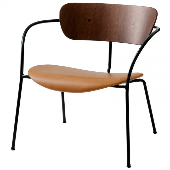 &TRADITION 앤트레디션 PAV일리오N AV6 lounge 의자 래커 walnut - 실크 코냑 leathe TR50030096-COGNAC-SILK