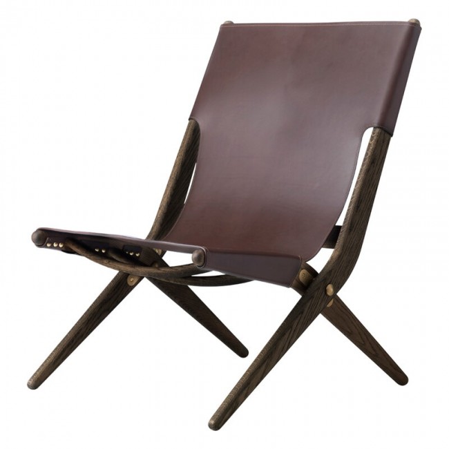 BY LASSEN 바이라센 Saxe lounge 의자 brown oak - leather BY581103