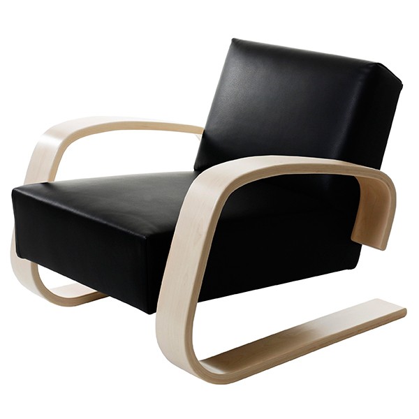 ARTEK 알토 암체어 400 Tank 블랙 래더 Artek Aalto armchair 400 Tank  black leather 03725