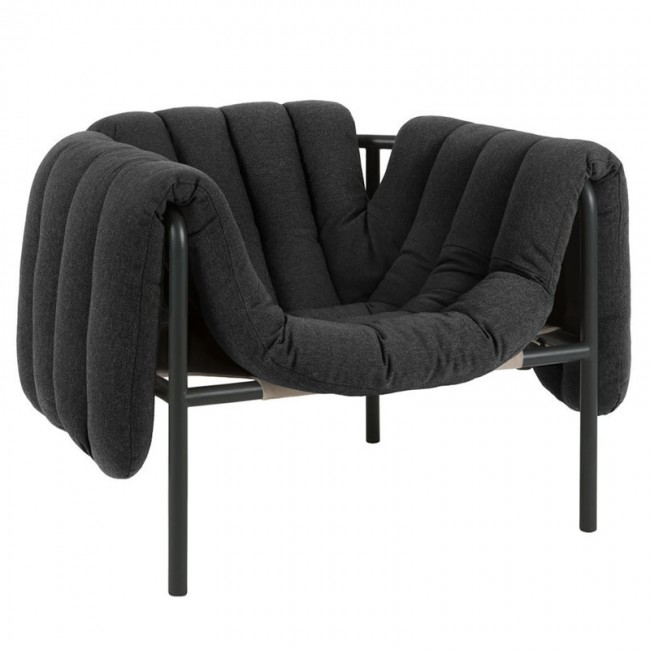 Hem Puffy lounge 의자 앤트러사이트 - 블랙 grey steel HE20195