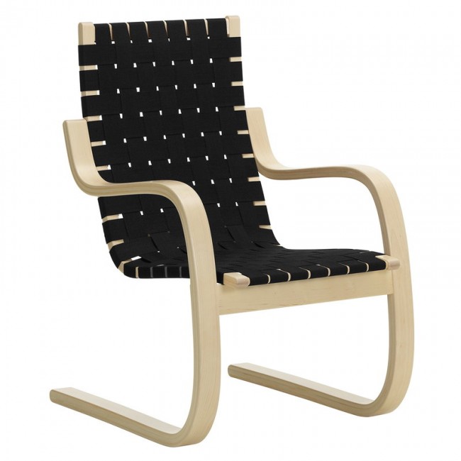 ARTEK 알토 암체어 팔걸이 의자 406 birch - 블랙 webbing Artek Aalto armchair 406  birch - black webbing 03648