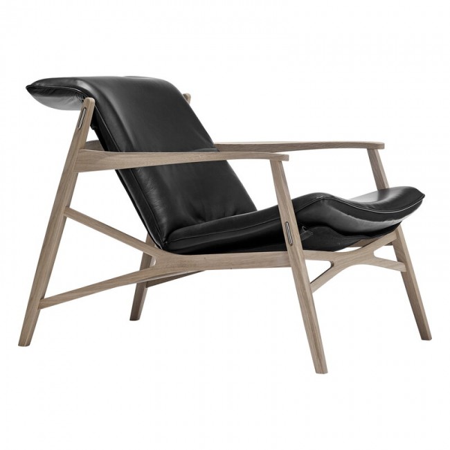 Stolab Link easy 의자 화이트 oiled oak - 블랙 Elmotique leather STO-8211-99001