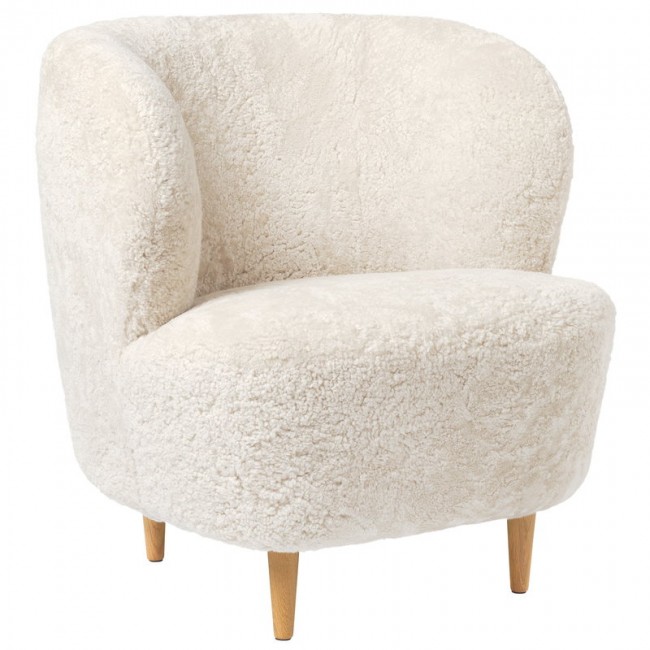 GUBI 구비 Stay lounge 의자 small OFF화이트 Curly sheepskin - oak GB10050136