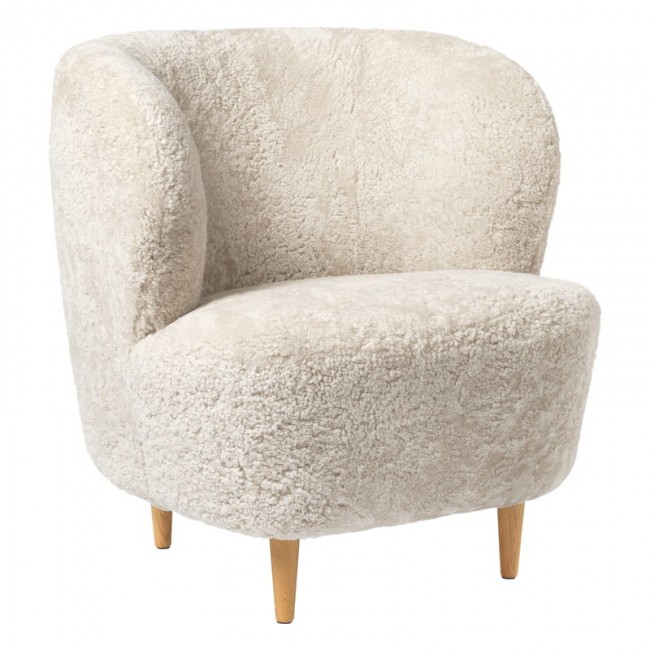 GUBI 구비 Stay lounge 의자 small 문LIGHT sheepskin - oak GB10063986