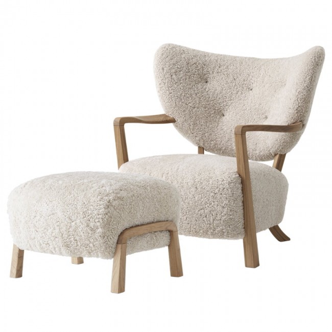 &TRADITION 앤트레디션 Wulff ATD2 lounge 의자 and ATD3 pouf 문LIGHT - oak TR41105204