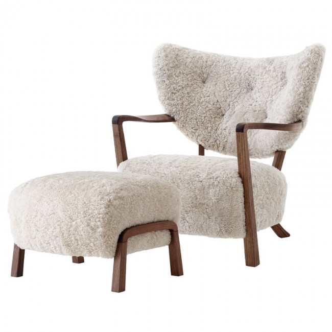 &TRADITION 앤트레디션 Wulff ATD2 lounge 의자 and ATD3 pouf 문LIGHT - walnut TR41106204