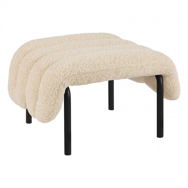 Hem Puffy ottoman 에그SHELL boucle - 블랙 grey steel HE20302