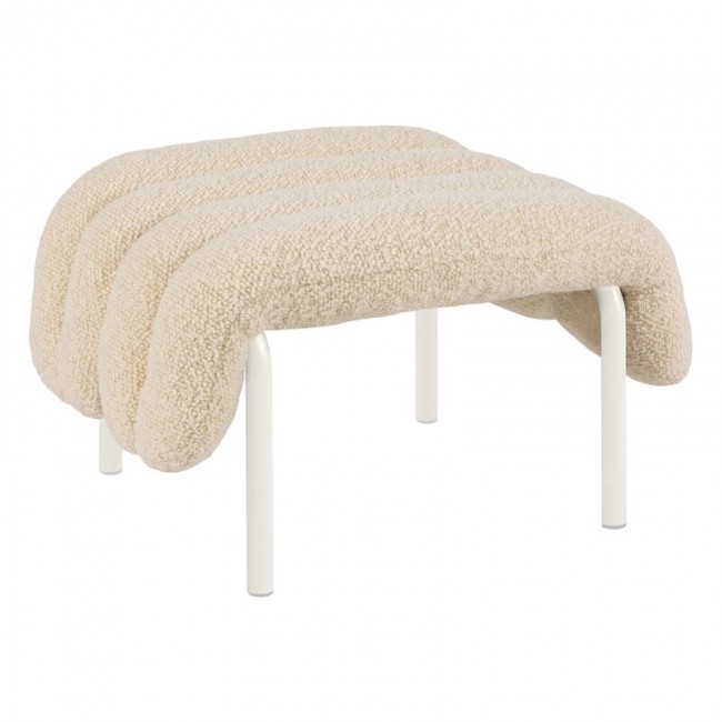 Hem Puffy ottoman 에그SHELL boucle - cream steel HE20303
