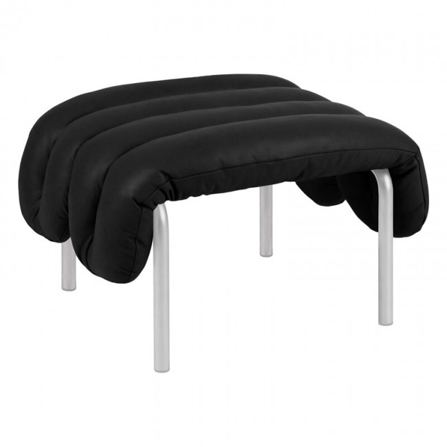 Hem Puffy ottoman 블랙 leather - 스테인리스 스틸 HE20352