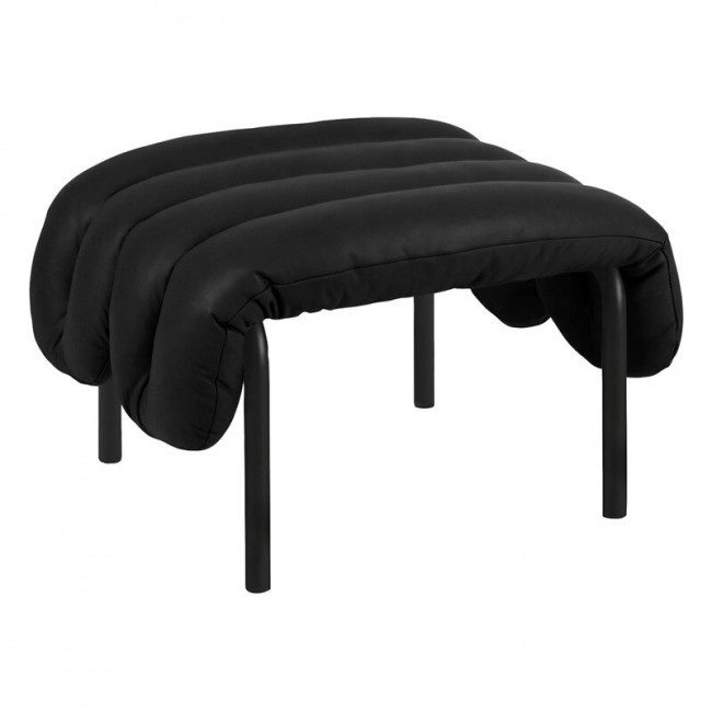 Hem Puffy ottoman 블랙 leather - grey steel HE20353