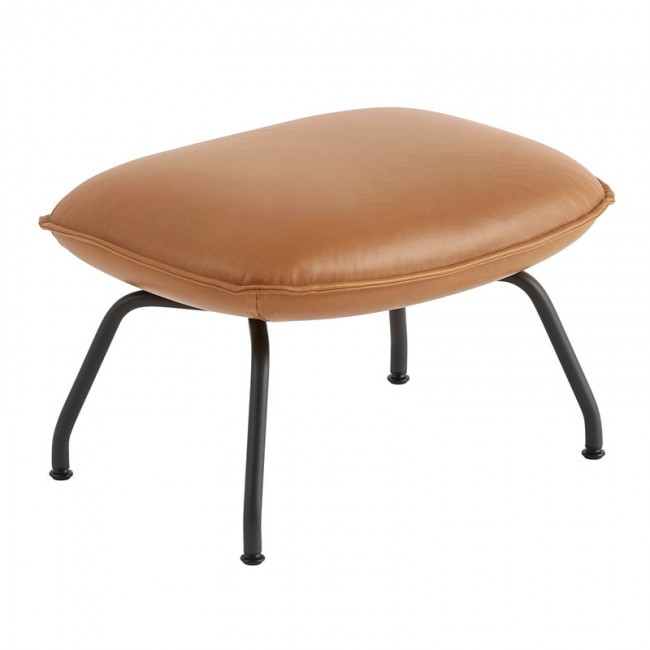 MUUTO 무토 Doze ottoman 코냑 leather - 앤트러사이트 MU87116-BLCK-COGN