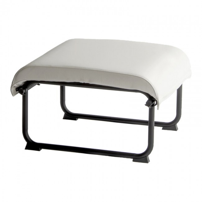 Yrjoe Kukkapuro Remmi ottoman 블랙 - 화이트 leather MOD-38YRKUREMUNVA