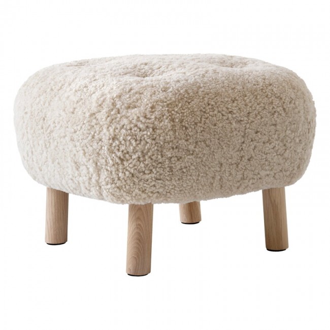 &TRADITION 앤트레디션 Little Petra ATD1 pouf 문LIGHT sheepskin - 화이트 oiled oak TR69112809-MOON-WOO