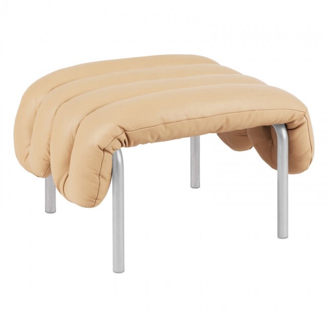 Hem Puffy ottoman sand leather - 스테인리스 스틸 HE20288