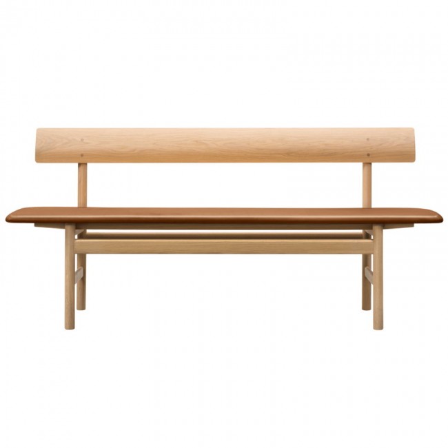 FREDERICIA 프레데리시아 MO겐세N 3171 bench soaped oak - Omni 코냑 leather FRE3171-SO-OMNI-307