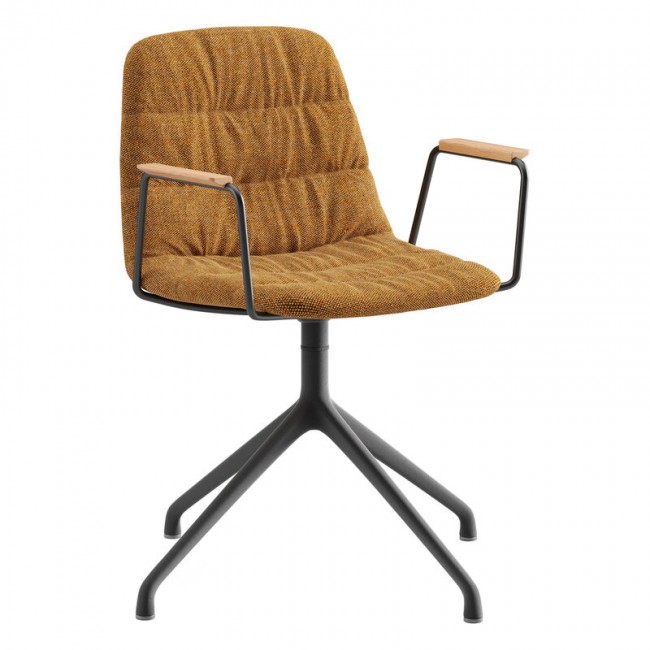 Viccarbe Maarten 암체어 pyrami_d swivel base 블랙- Remix433- matt oak VC-MAAPIBR-RE433Q