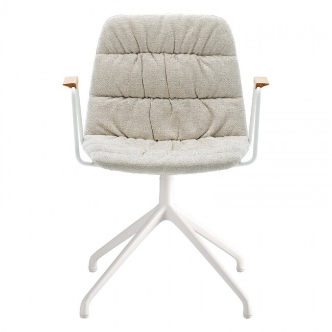 Viccarbe Maarten 암체어 pyrami_d swivel base 화이트- Gaudi 05- matt oak VC-MAAPI-2-GAUDI05
