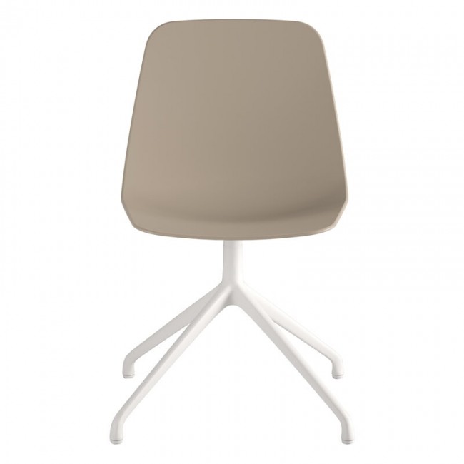Viccarbe Maarten 의자 pyrami_d swivel base 화이트 - 타우페 VC-MAAPLPI-TAUPE