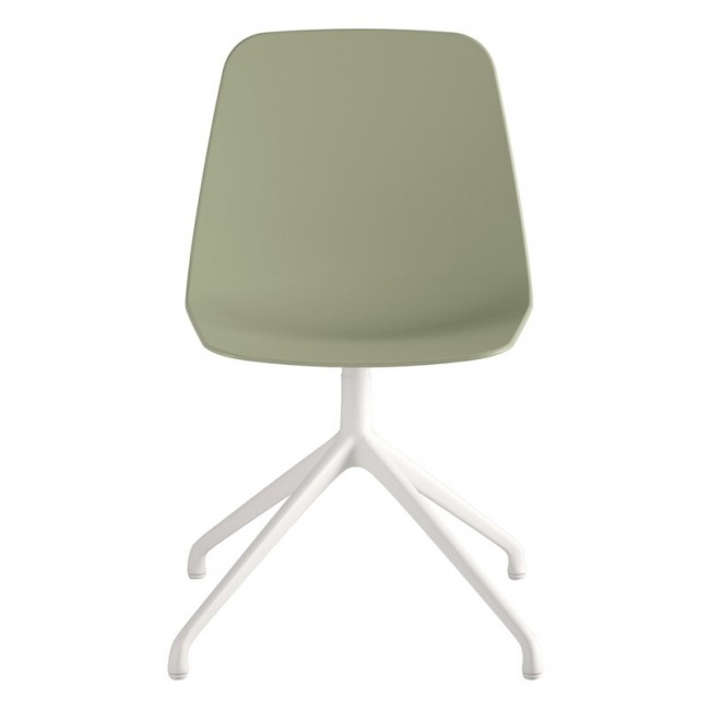 Viccarbe Maarten 의자 pyrami_d swivel base 화이트 - dusty 그린 VC-MAAPLPI-DUSTYGREEN
