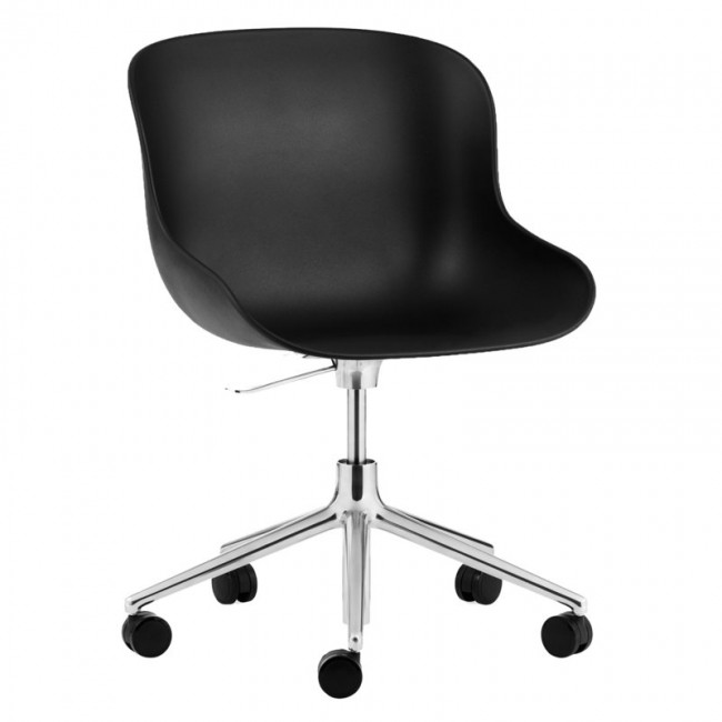 NORMANN COPENHAGEN 노만코펜하겐 Hyg 의자 with 5 wheels swivel aluminium - 블랙 NC603985