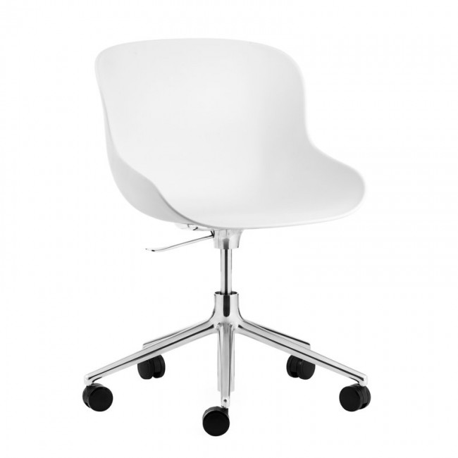 NORMANN COPENHAGEN 노만코펜하겐 Hyg 의자 with 5 wheels swivel aluminium - 화이트 NC603983