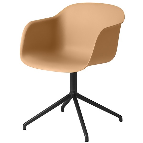 MUUTO 무토 Fiber 암체어 swivel base ochre - 블랙 MU98015
