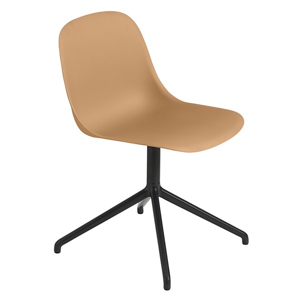 MUUTO 무토 Fiber 사이드 의자 swivel base ochre - 블랙 MU25174